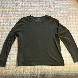 Old Navy Men's Dark Olive Green Long Sleeve Waffle knit shirt size XL